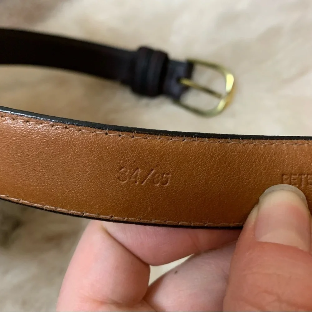Peterborough Row Vintage Split Cowhide Brown/Black Genuine Leather Belt